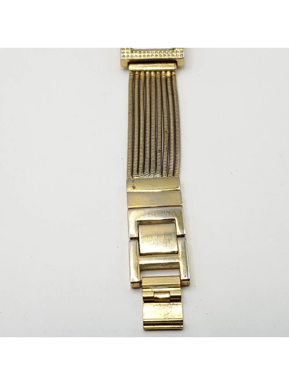 Kristine Rhinestone Bezel Square 24mm Womens Watch Gold Tone New Battery